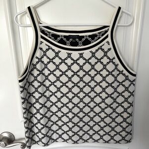 Talbots Lattice Jacquard Tipped Halter Top